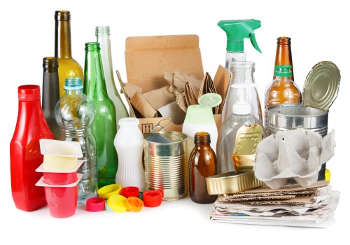 Different types of construction waste including wood and metal